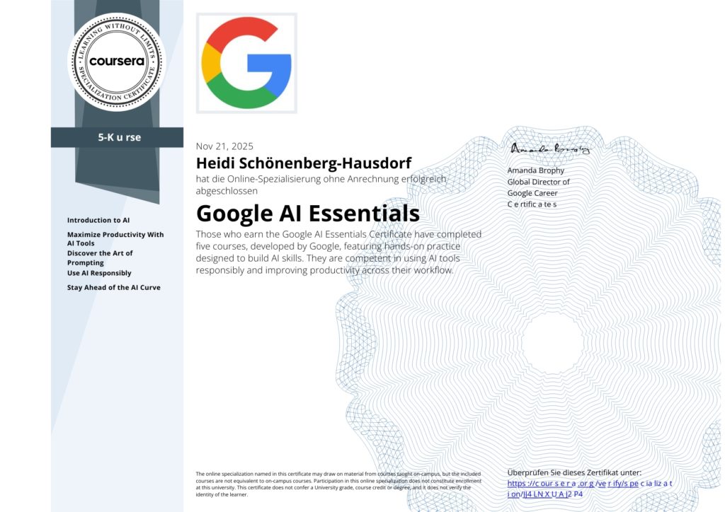 Heidi Schönenberg-Hausdorf: Google AI Essentials