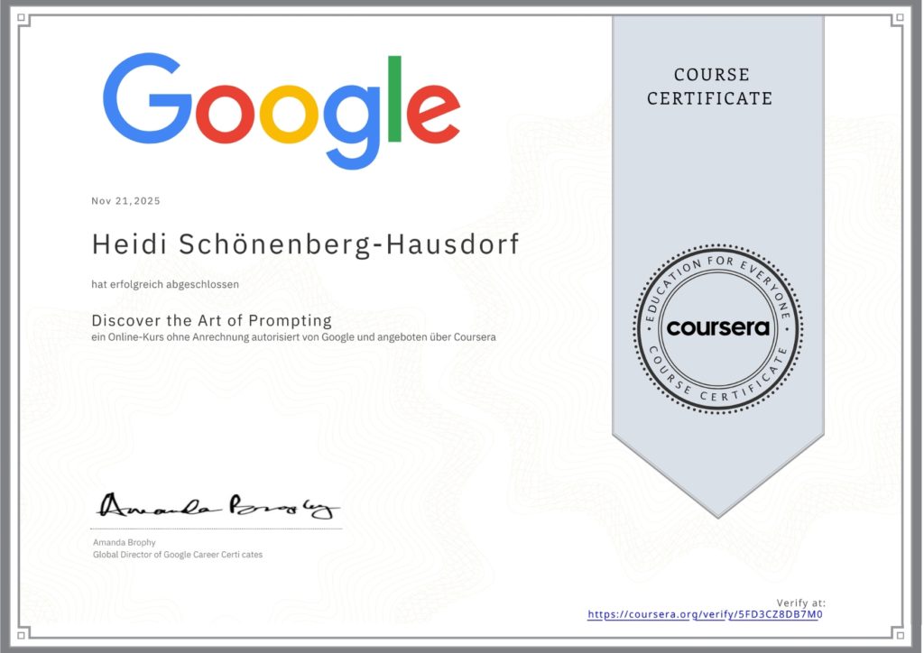 Heidi Schönenberg-Hausdorf: KI Prompting