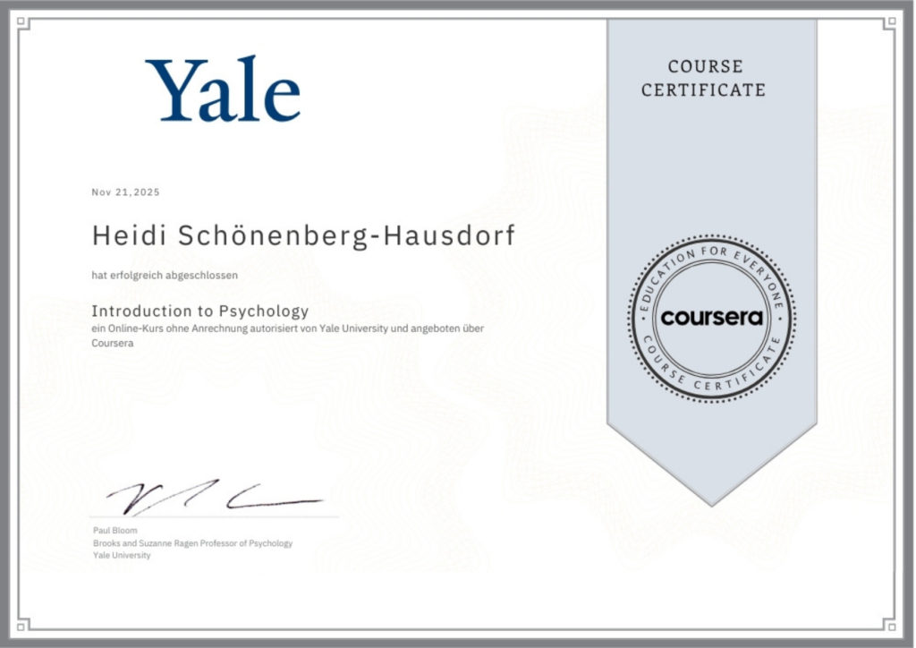 Heidi Schönenberg-Hausdorf: Yale. Introduction Psychology