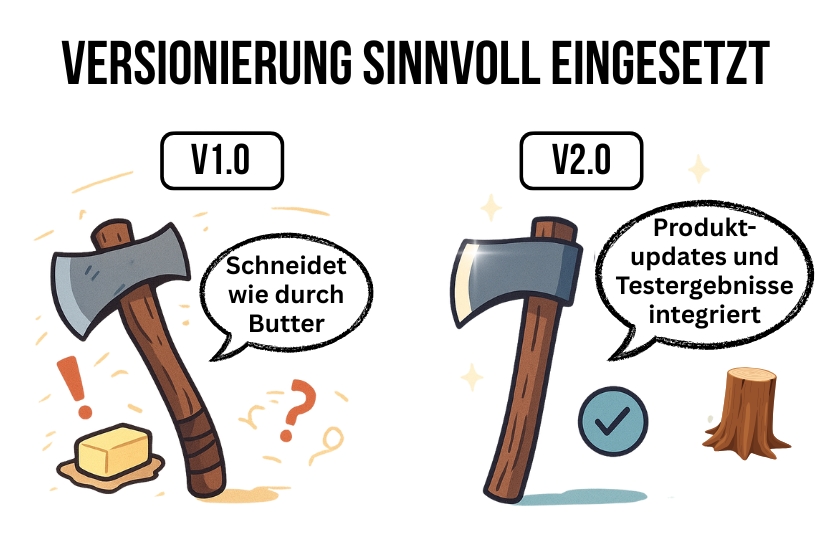 Beispiel für die Versionierung von Blogartikeln anhand der Axt 2000