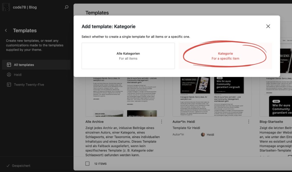 Wordpress Pillar Page aus Kategie erstellen: Anlegen eines bestimmten Templates für eine spezielle Kategorie