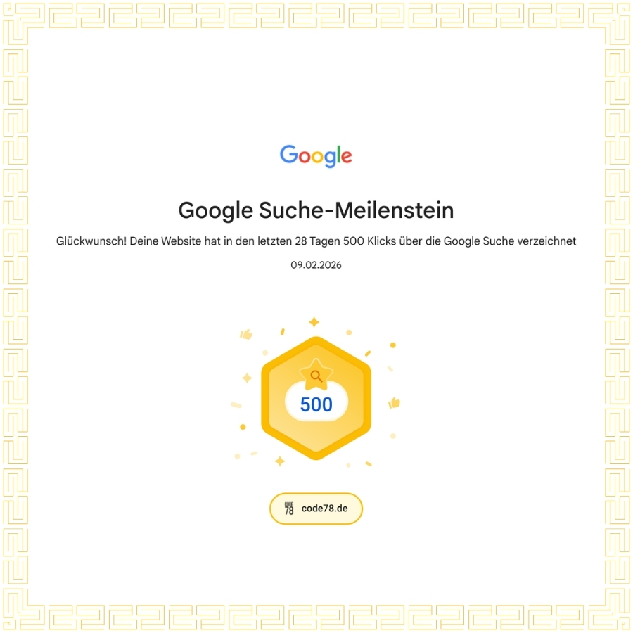 Google Meilenstein 500