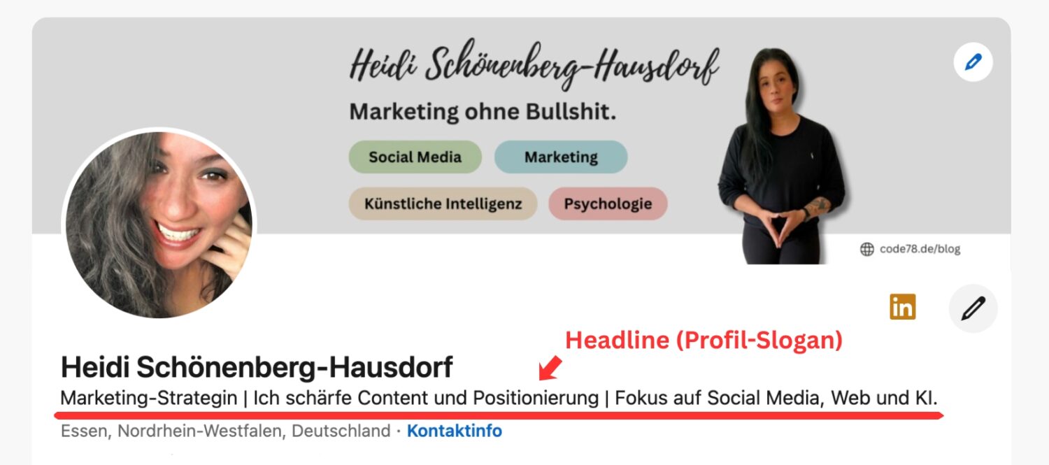 LinkedIn Profil 360Brew Headline