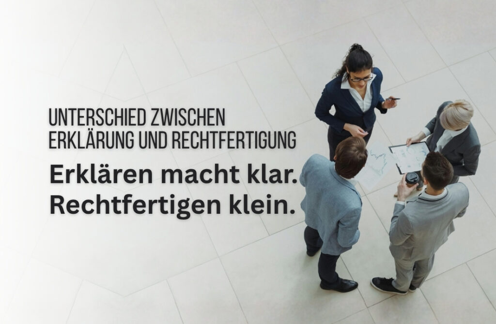 Unterschied zwischen Erklärung und Rechtfertigung – einfach erklärt